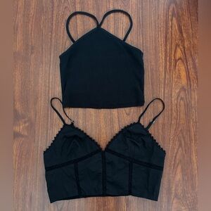 Zara Black Crop Tops - 2 tops included